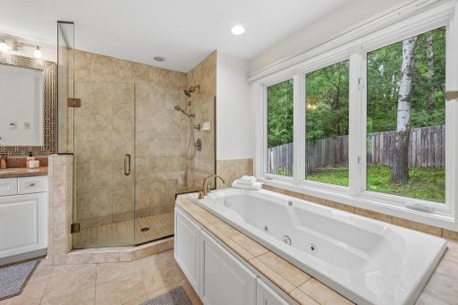 Primary bedroom offers heated floors