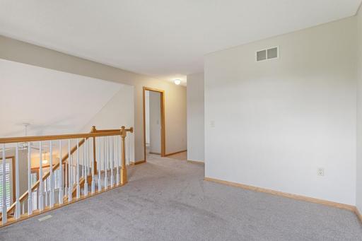 Loft upper level overlooks living room