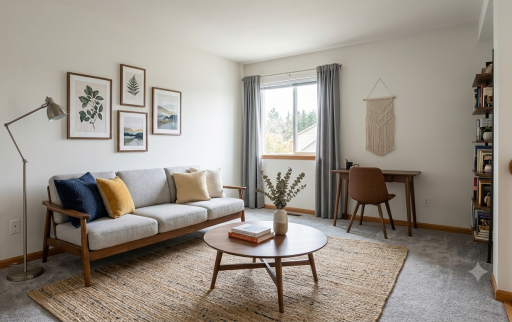 Loft upper level virtually staged