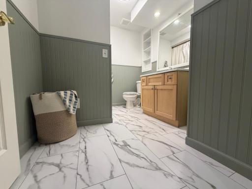 Fully remodeled lower level bathroom 2026