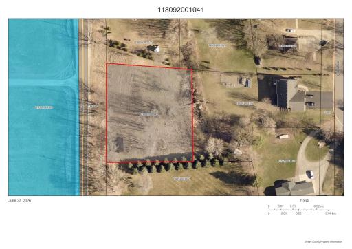 Aerial view of Lot with boundary markings