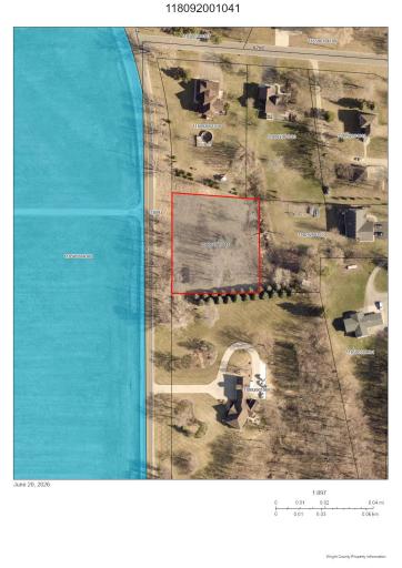 Aerial view of Lot with boundary markings