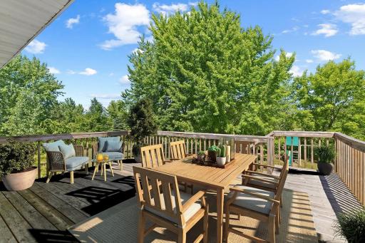 Virtually staged deck area with amazingly peaceful views!