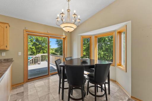 The dining area is big enough to seat six comfortably (dining table and chairs are included in the sale).