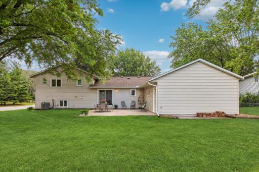 Mature tree provides the perfect amount of shade to the patio
