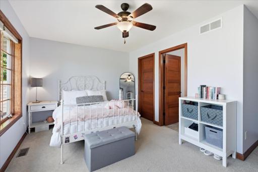 3rd bedroom on upper level shares Jack-and Jill bathroom.