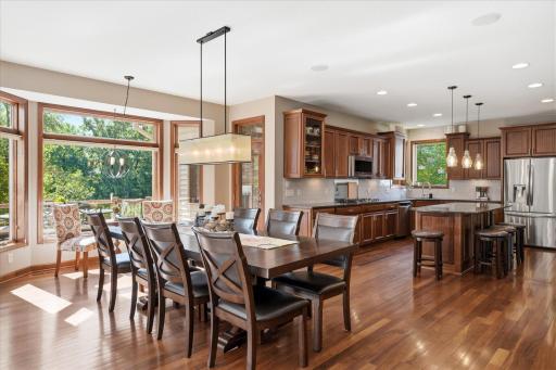 Dining room conveniently next to kitchen.
