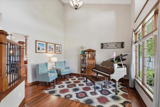 Large windows in the main floor family room.