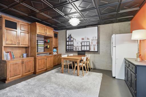 Great touches with large tin tile ceiling..