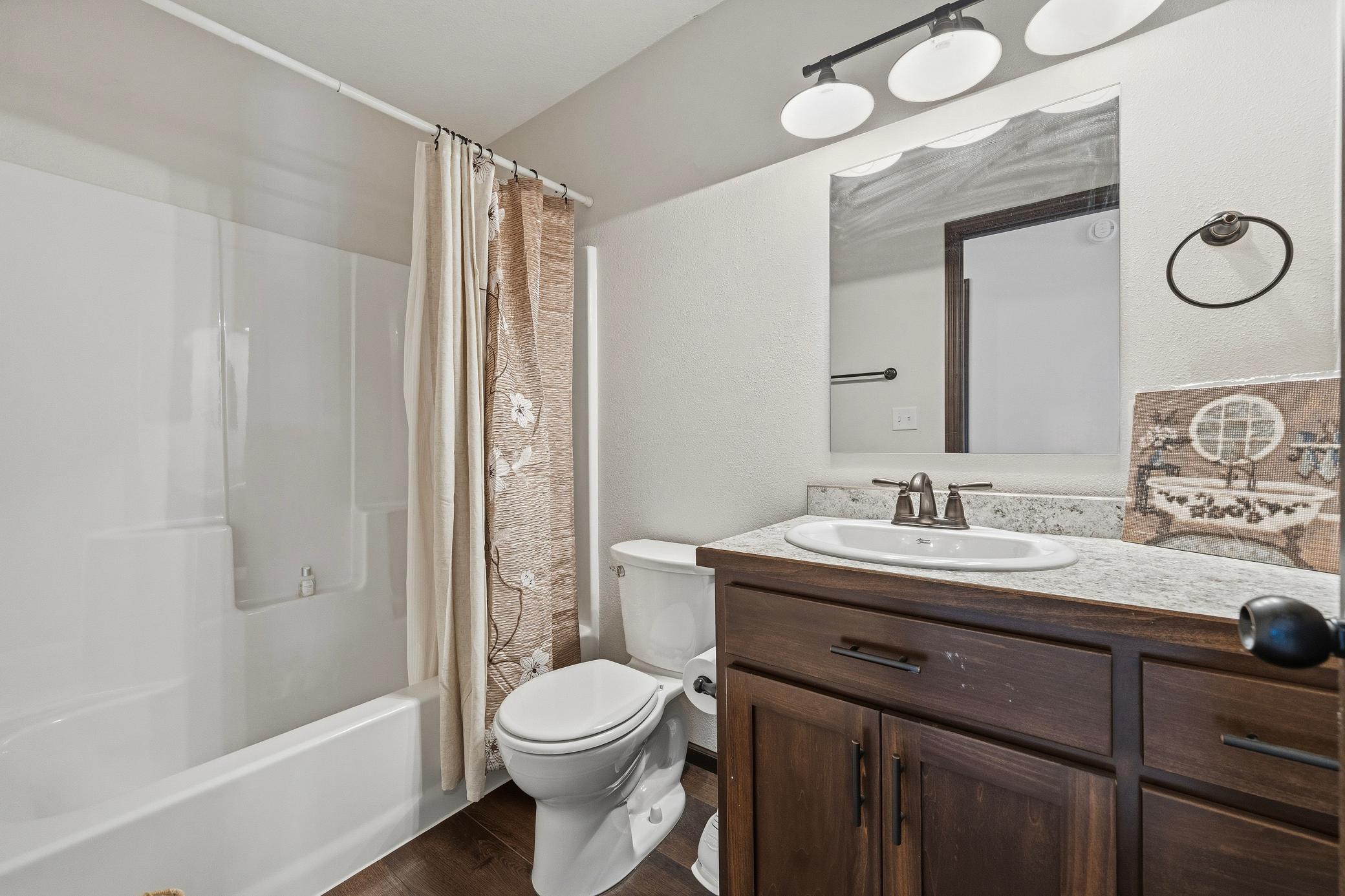 Full bath on upper level