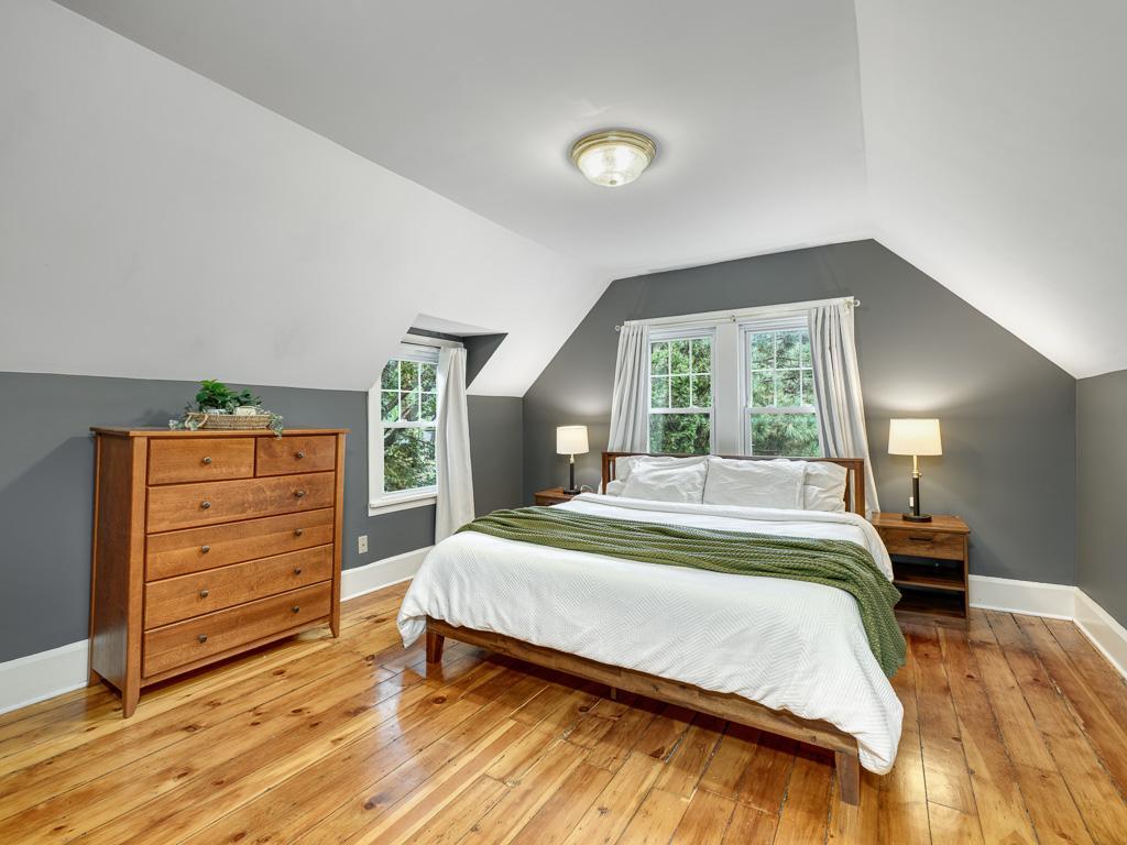 Your primary bedroom with beautiful floors and good natural light.