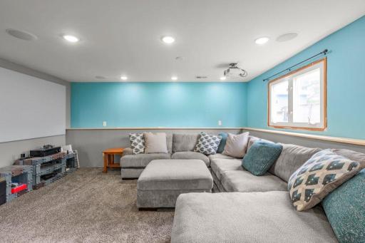Large finished basement offers the perfect flex space for a home theater, recreation room, playroom, or teen hangout with room for everyone to spread out.