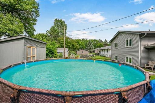 Cool off all summer long in the above-ground pool, creating the perfect backyard oasis for family fun, weekend gatherings, and making lasting memories