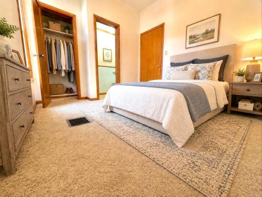 Bedroom 1 has a 1/2 bath-staged