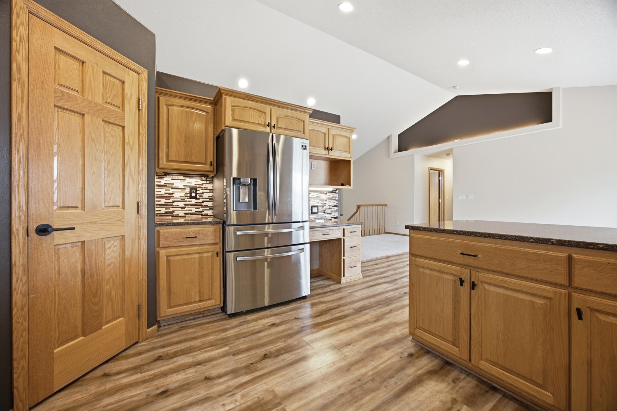 Corner pantry and large fridge