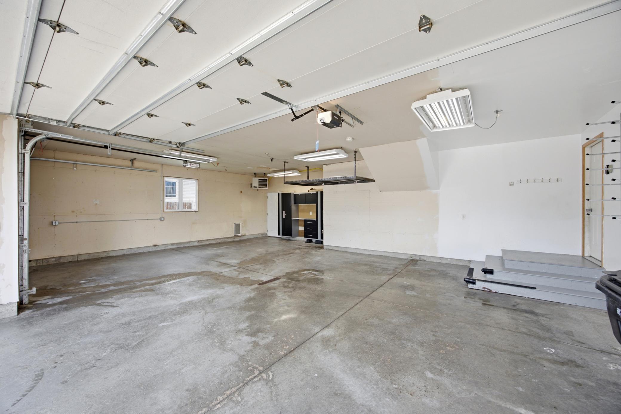 Heated 3 stall garage with floor drain