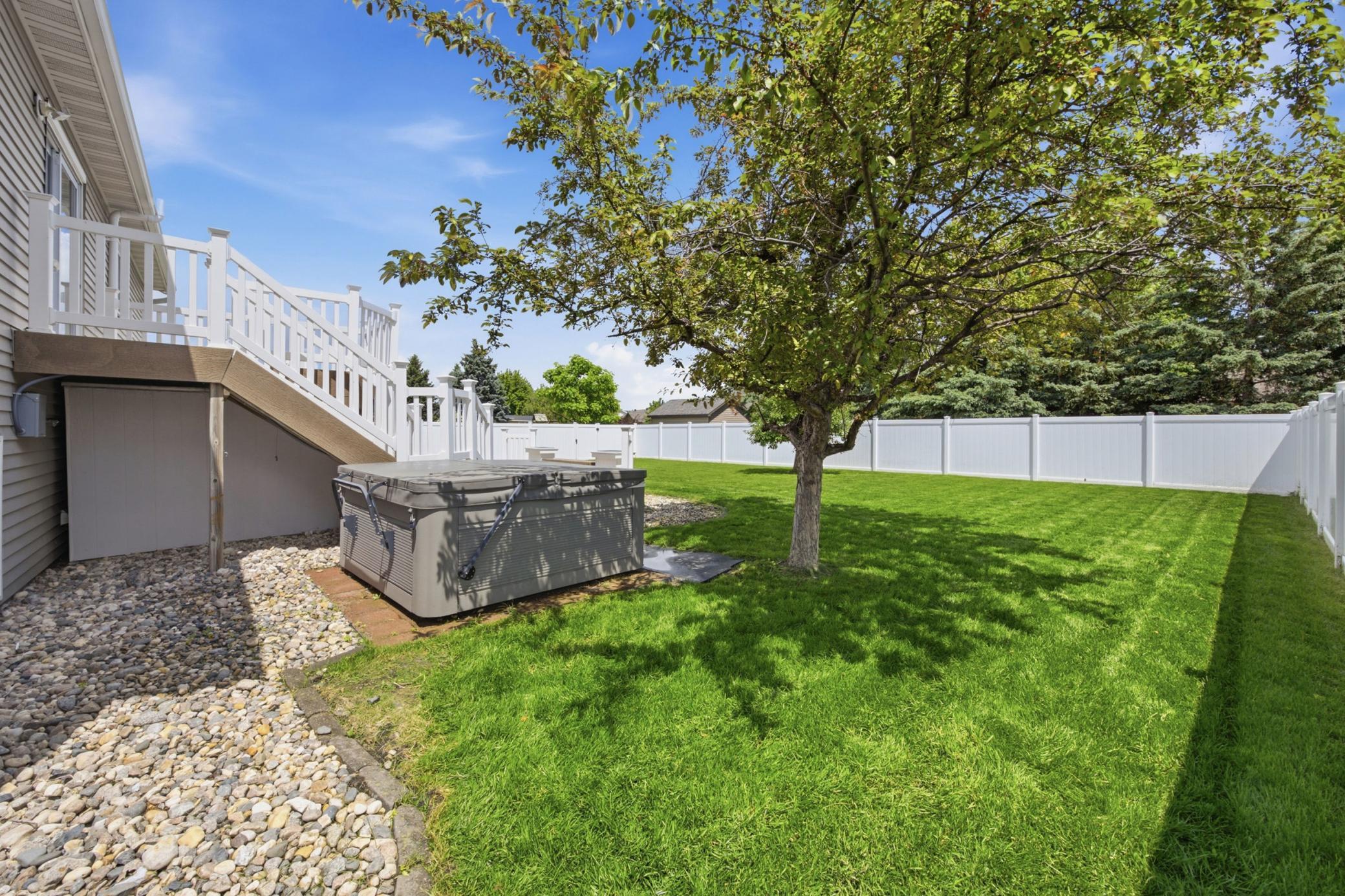 Fully fenced backyard