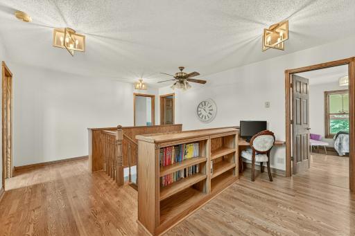 Upstairs Landing and tons of bookshelves