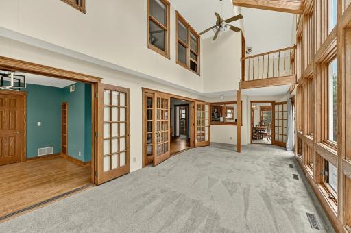 Sunroom with 2 sets of french doors