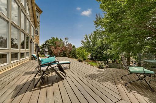 Huge freshly painted back deck
