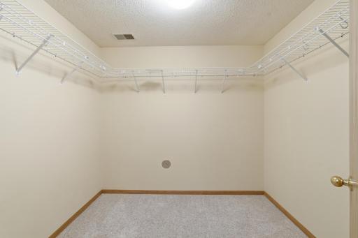 Lower level generously sized walk-in closet