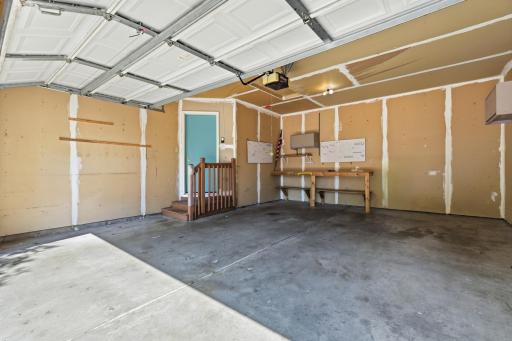 Extra deep garage. Ideal for extra storage or a workbench.