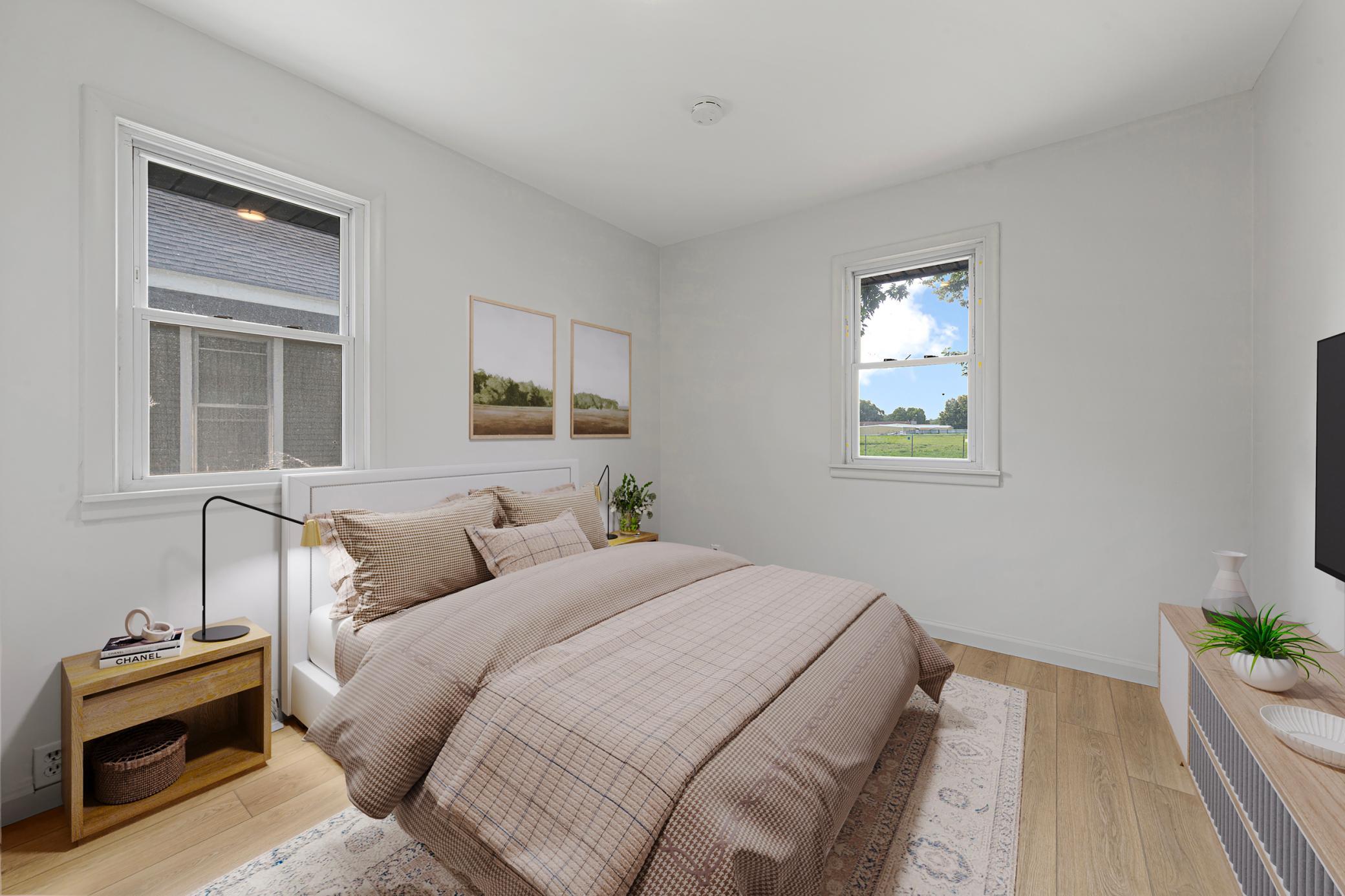 Virtually staged bedroom