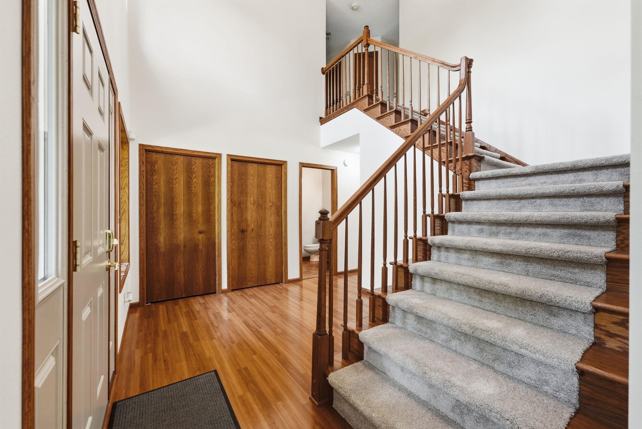 Grand foyer with closet space for your outdoor apparel.