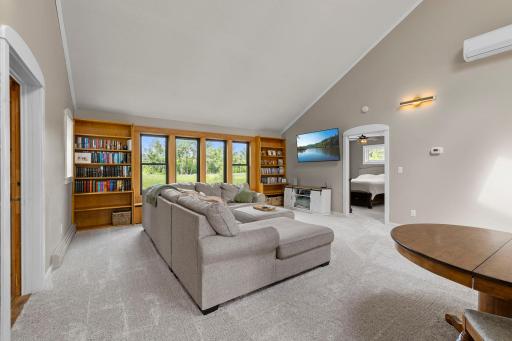 The living room also opens up the the owners suite.