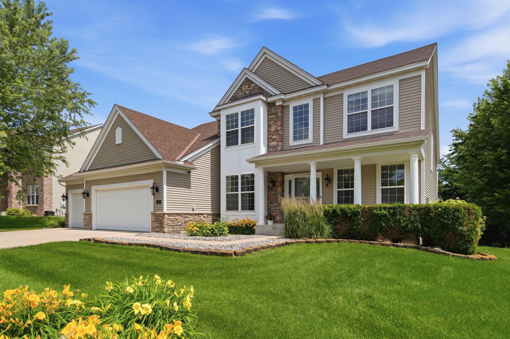 Stately and meticulously maintained, this two-story Pulte-built home in Victoria offers five bedrooms, four bathrooms, a 3 + car garage, and a walk-out lower level, all situated on nearly a half-acre lot. Beautifully designed. Cement driveway!
