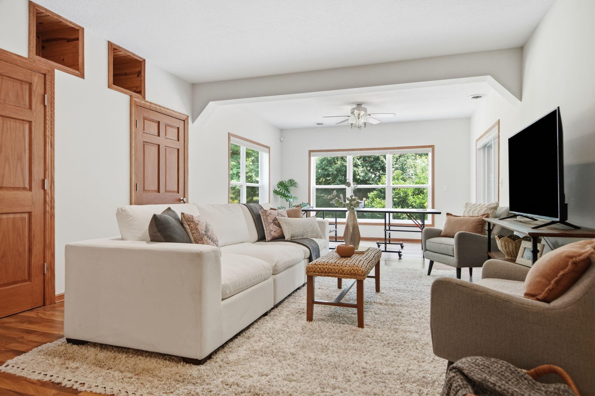 Lower Level Family room! It's very cozy and A great gathering space!!
