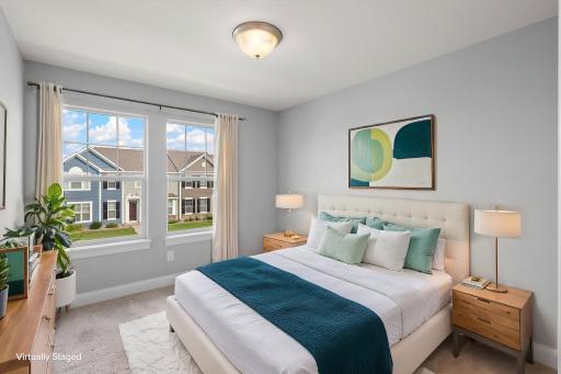 Upper level Bedroom #2. Virtually staged