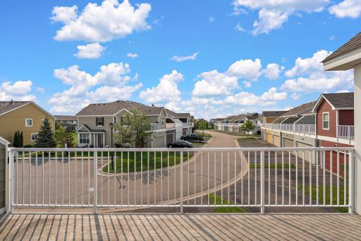 View from the deck, overlooking extra guest parking area