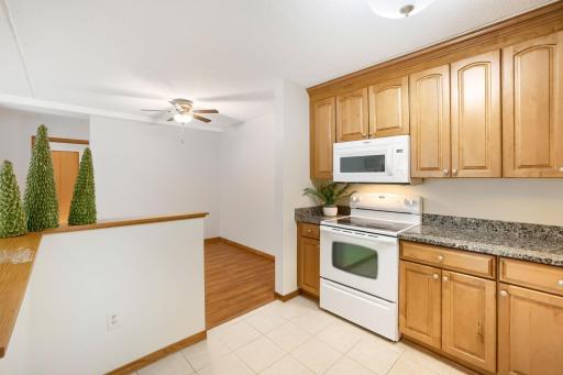 All Neutral Color Ceramic Flooring in the Kitchen