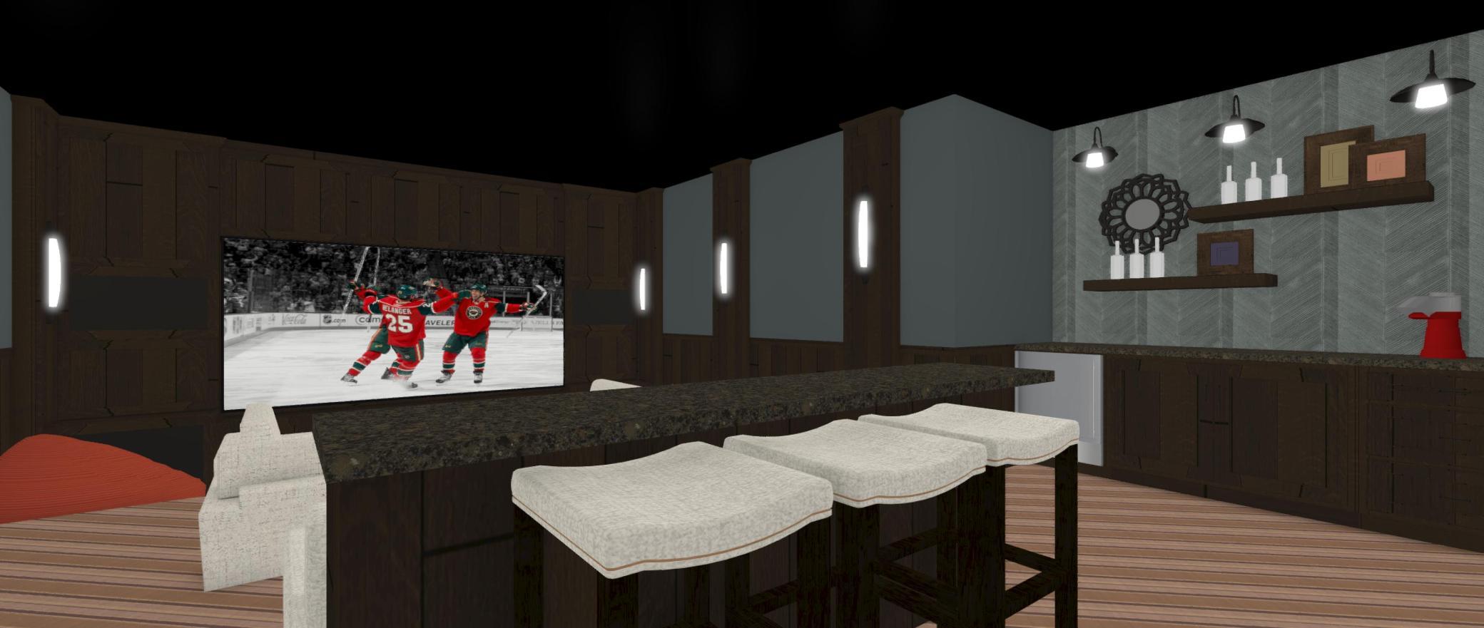 AI generated image of potential basement finish
