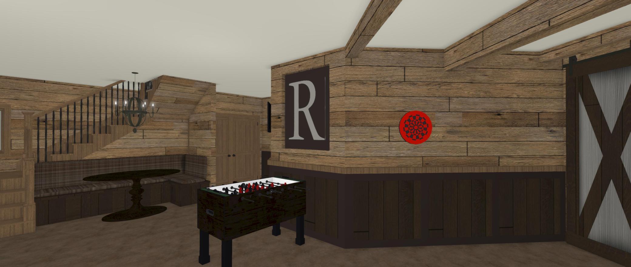 AI generated image of potential basement finish