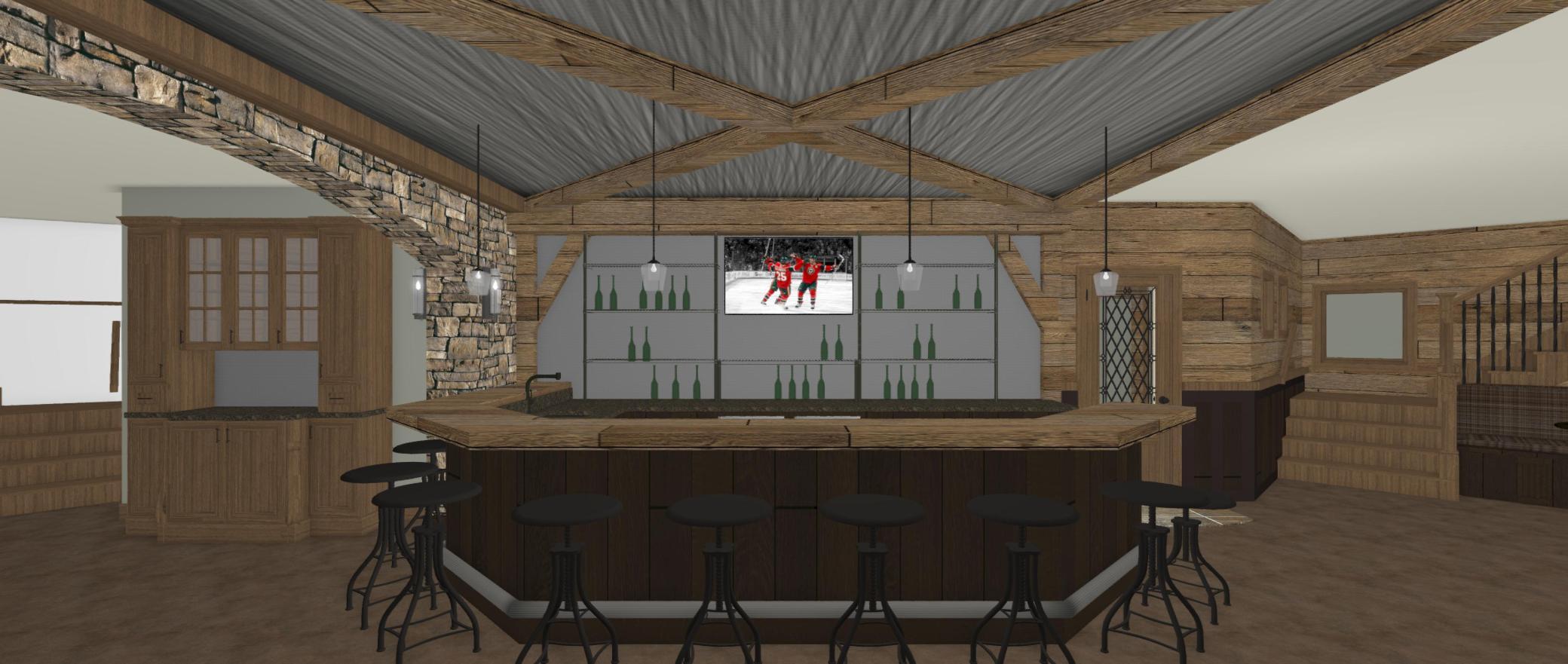 AI generated image of potential basement finish