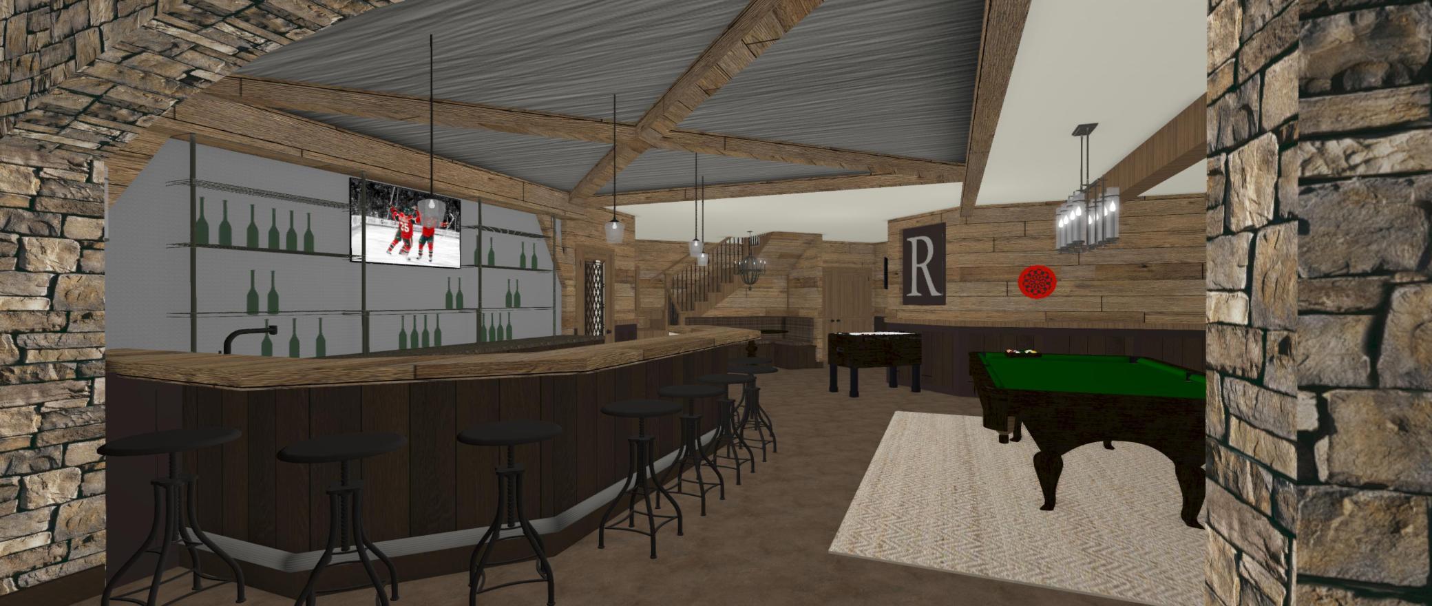 AI generated image of potential basement finish