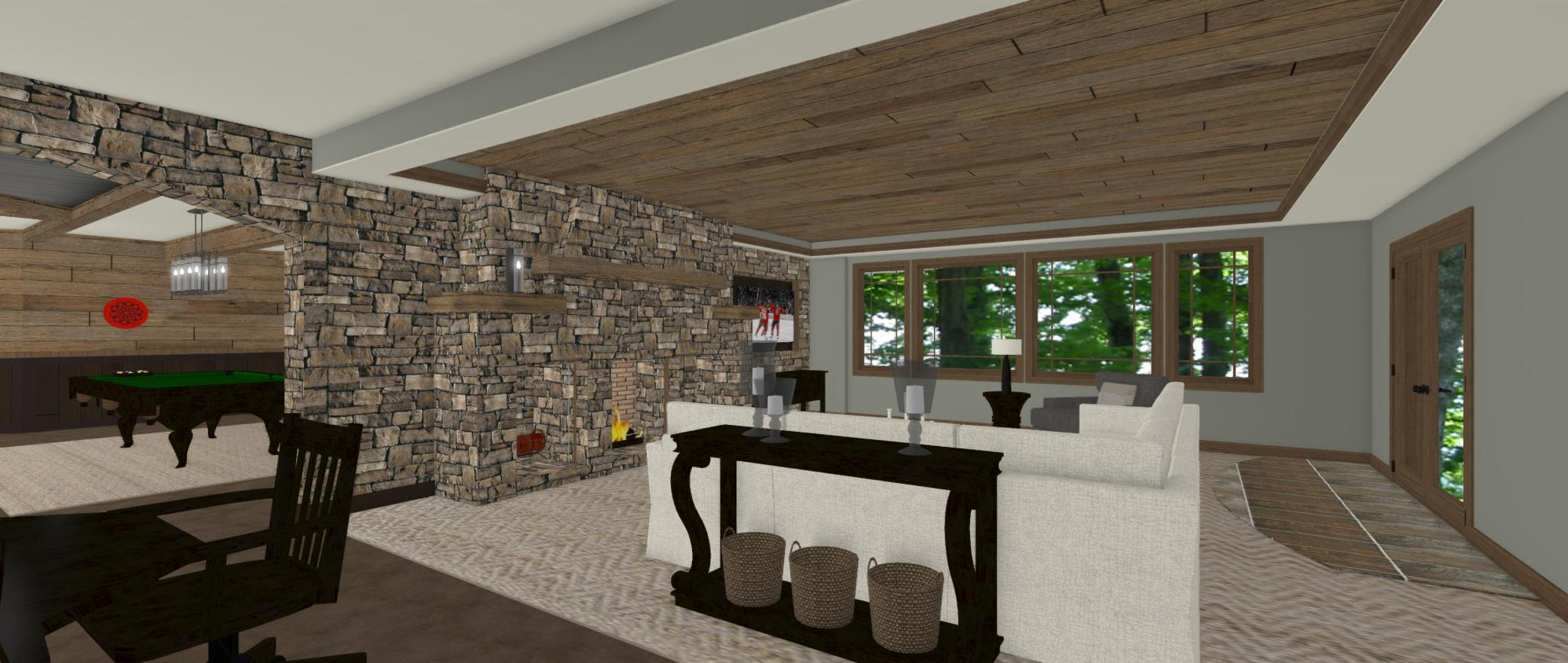 AI generated image of potential basement finish