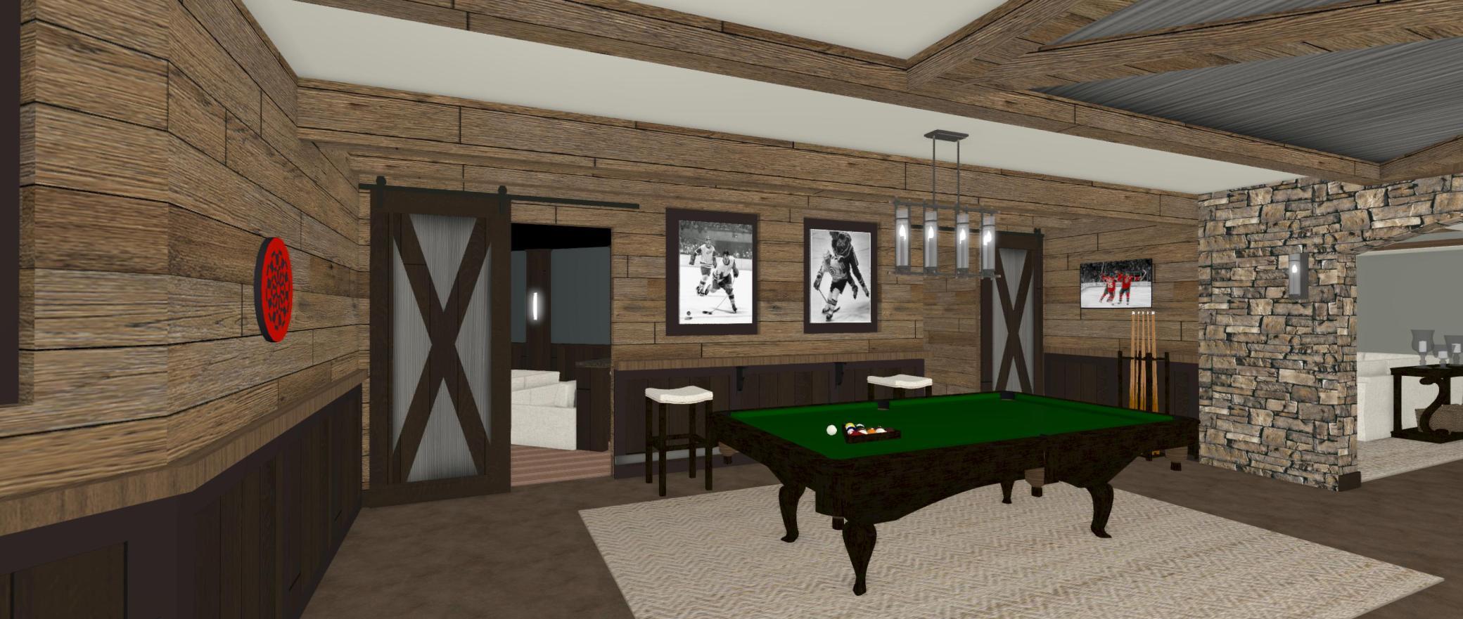 AI generated image of potential basement finish