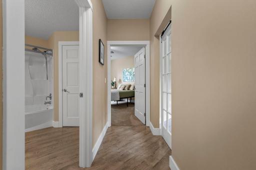 Two bedrooms and an updated bath are located on the main level