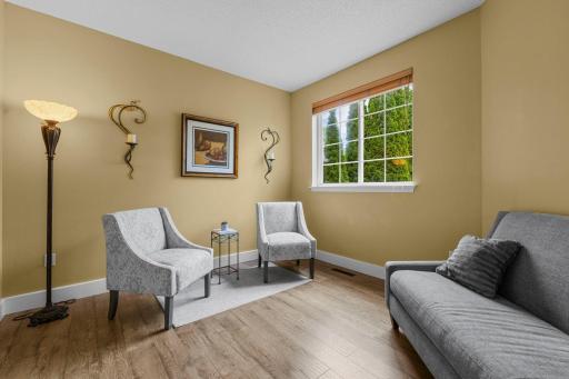 The second bedroom on the main level is currently being used as a sitting area