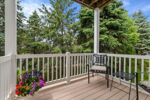 The deck has composite decking and faces west for lovely sunsets