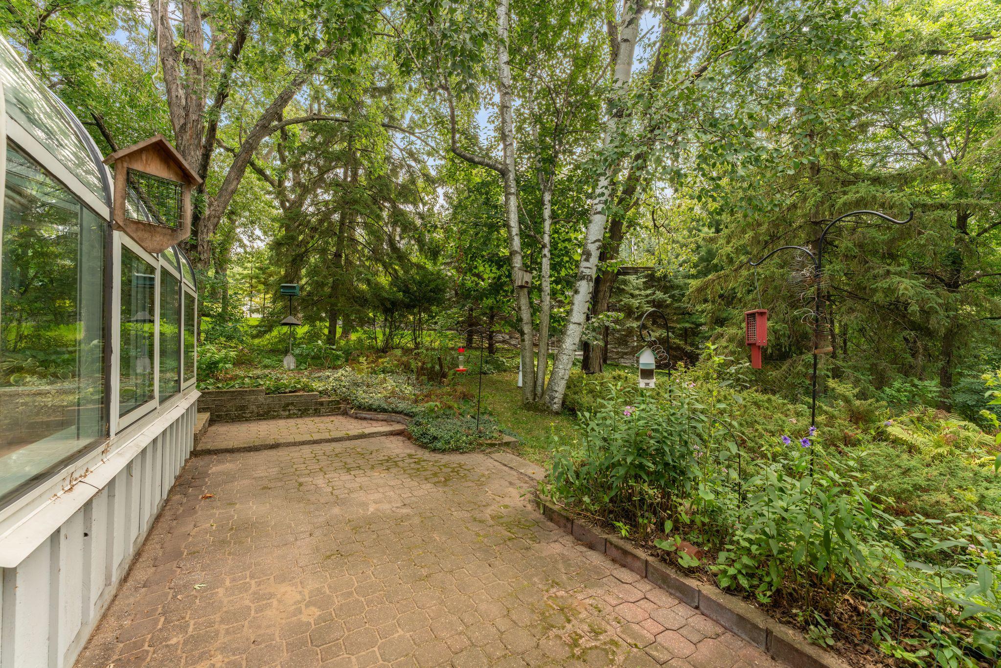 Lots of perennials, shrubs and trees in the back yard
