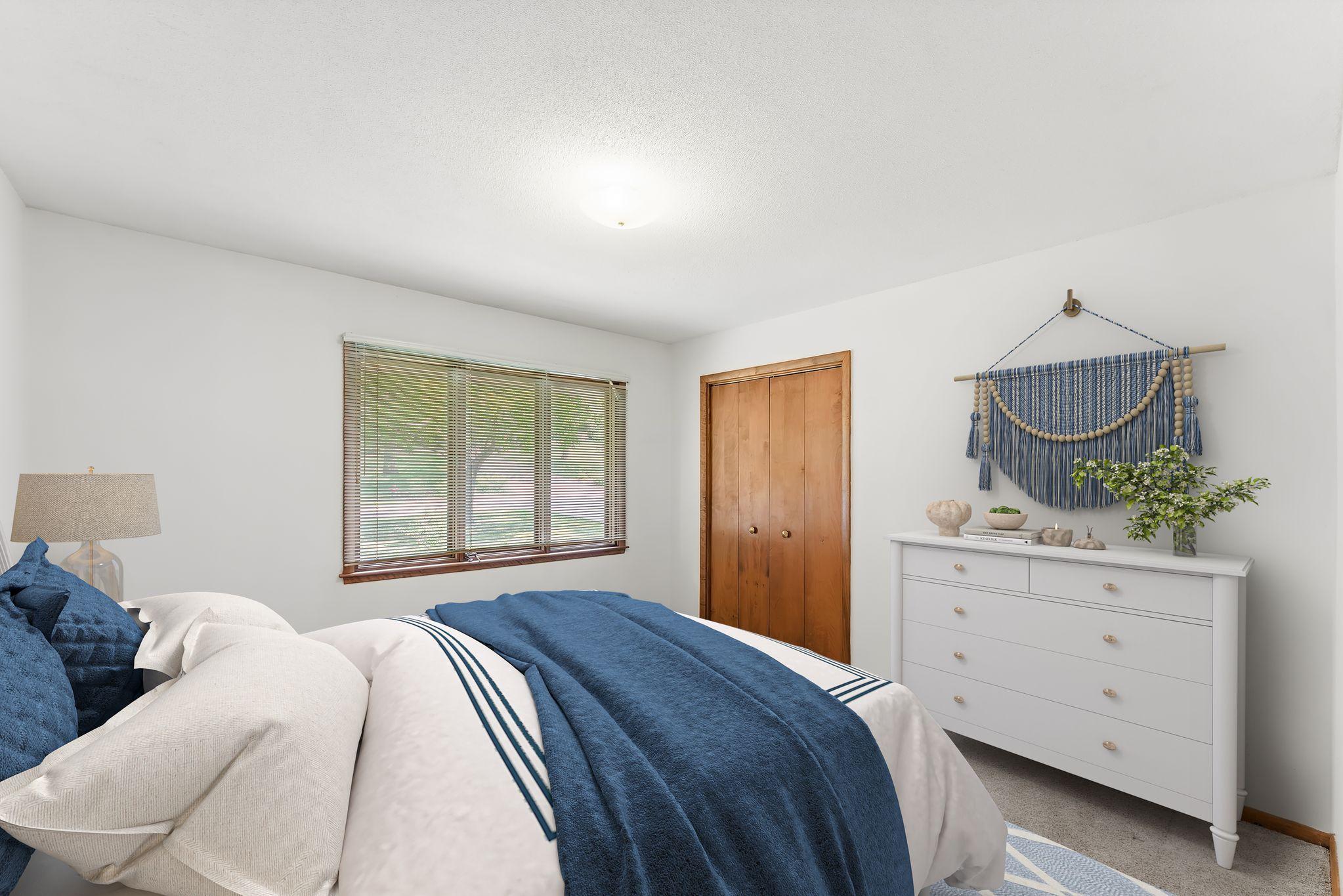 virtually staged 3rd bedroom on the main level