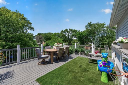 Thoughtfully designed spaces with recently updated maintenance free deck