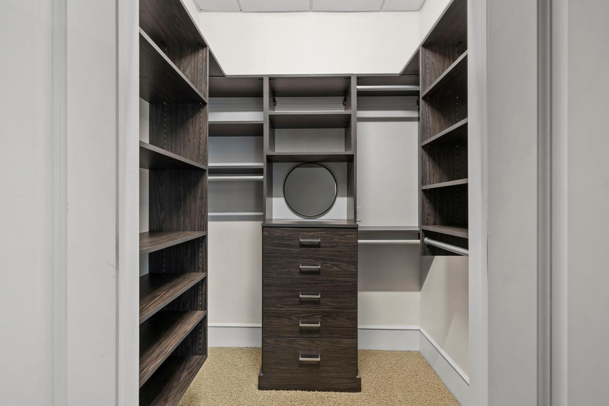 Amazing closet organizer creates such efficiency.