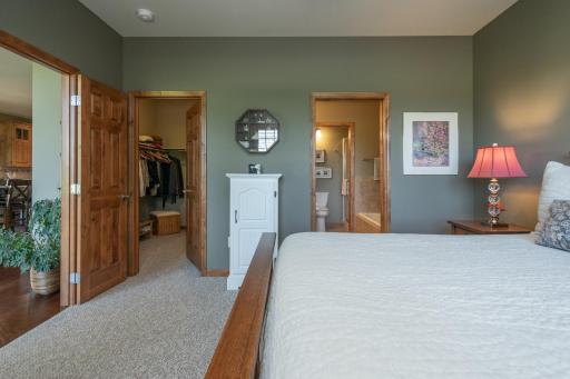 Generous closet space creates an ideal owner's retreat.