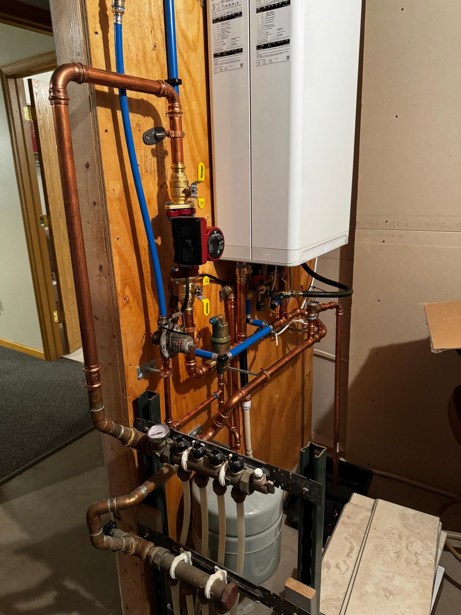 Tankless hot water and in-floor heat