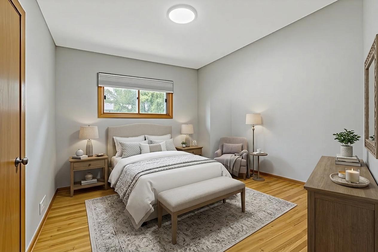 Virtually staged 3rd bedroom